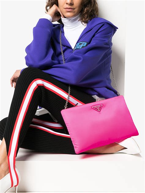 prada neon pink clutch|Prada clutch.